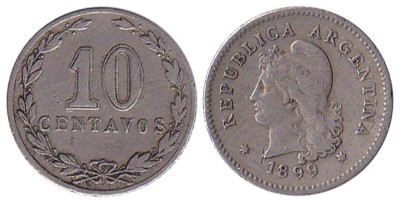 Аргентина, 10 сентаво 1899 год