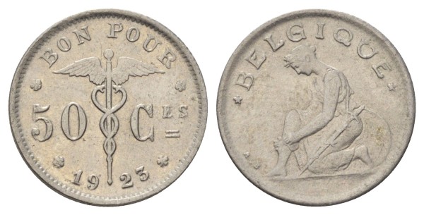 Бельгия, 50 сантимов 1923 год