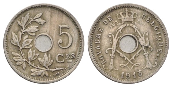 Бельгия, 5 сантимов 1913 год