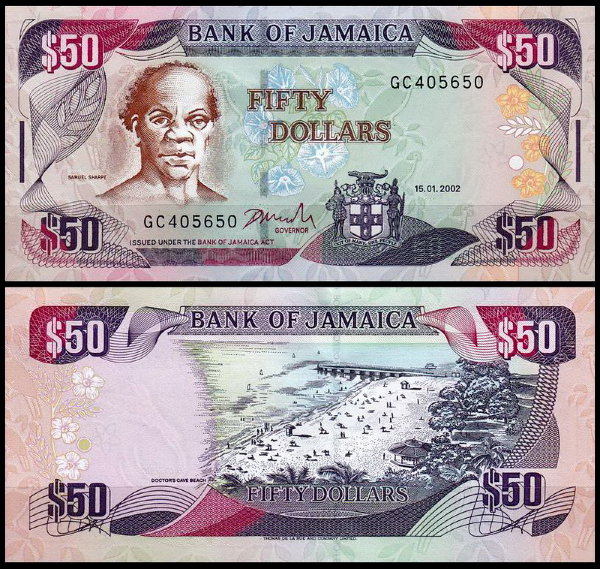Ямайка 50 долларов 2000-2004 (UNC Pick 79)