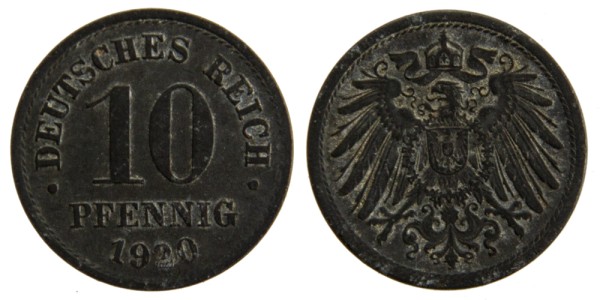 Германия, 10 пфеннингов 1920 год 