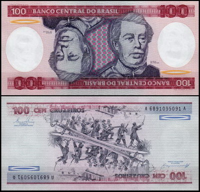 Бразилия 100 крузейро 1981-1984 (UNC Pick 198)