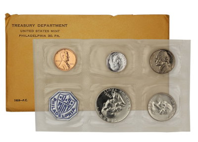 США, Годовой набор 1959 год, ПРУФ, серебро