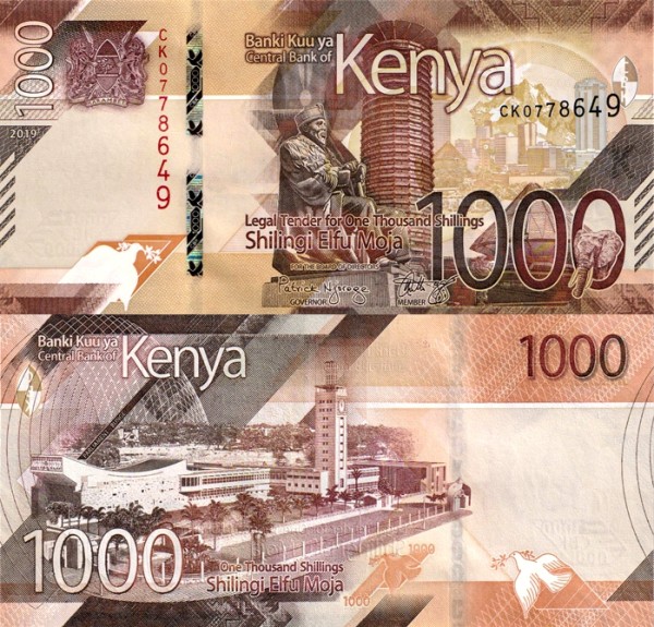 Кения 1000 шиллингов 2019 (UNC Pick 56)