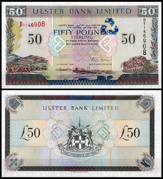 Ирландия 50 фунтов 1997 (UNC Pick 338)