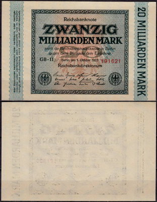 Германия 20.000.000.000 марок 1923 UNC P.118 Вариант 1