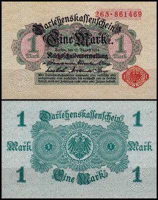 Германия 1 марка 1917 UNC P.51
