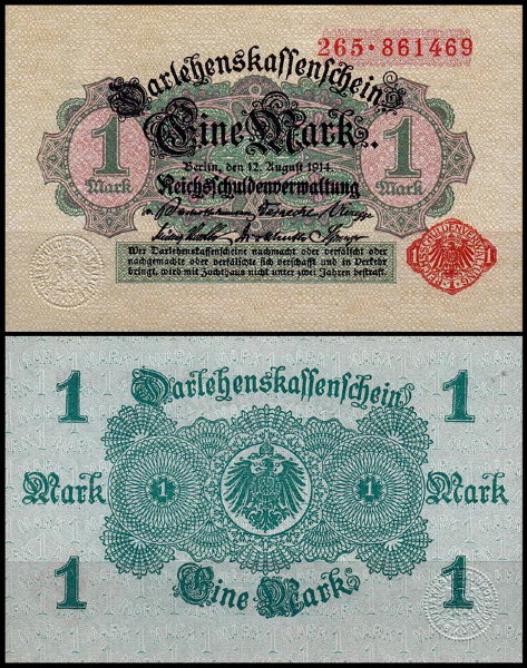 Германия 1 марка 1917 UNC P.51