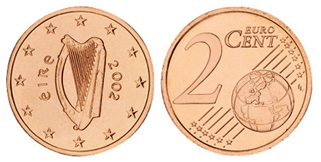 Ирландия, 2 цента 2002 (UNC, медь)