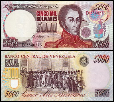 Венесуэла 5000 боливар 1997-1998 (UNC Pick 78)