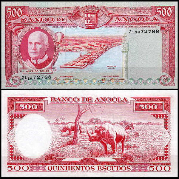 Ангола 500 эскудо 1970 (UNC Pick 97)