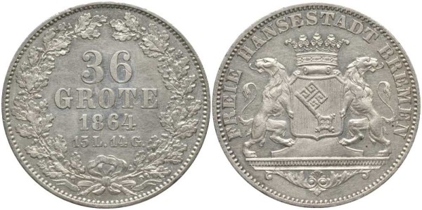 Бремен 36 гротенов 1864