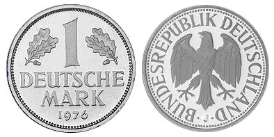 Германия, 1 марка 1976 год, J ПРУФ №3