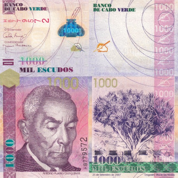 Кабо Верде 1000 эскудо 2007 (UNC Pick 70)
