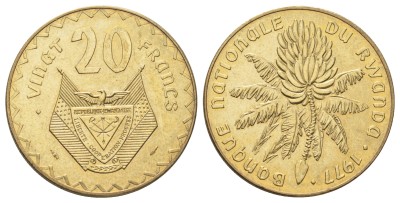Руанда 20 франков 1977 год