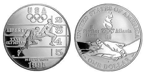 США, 1 доллар 1995 год, XXVI Олимпийские игры в Атланте, Лёгкая атлетика, ПРУФ