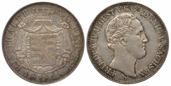 Саксония, 1 талер 1848 год