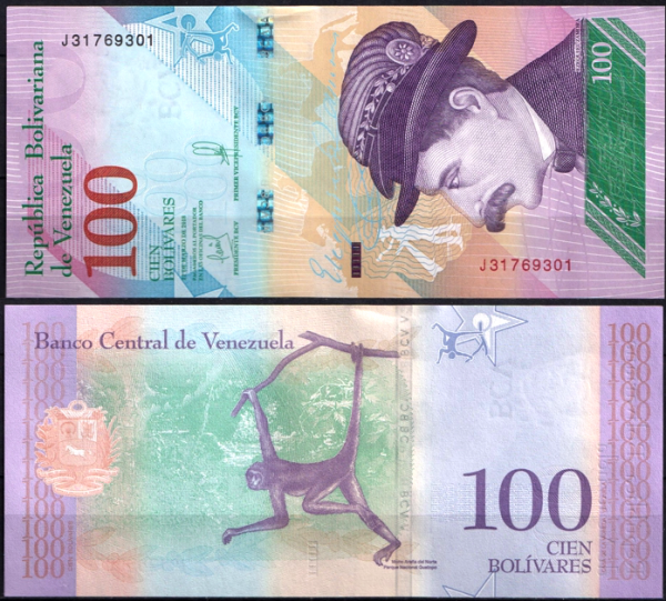 Венесуэла 100 боливар 2018 (UNC Pick 106)