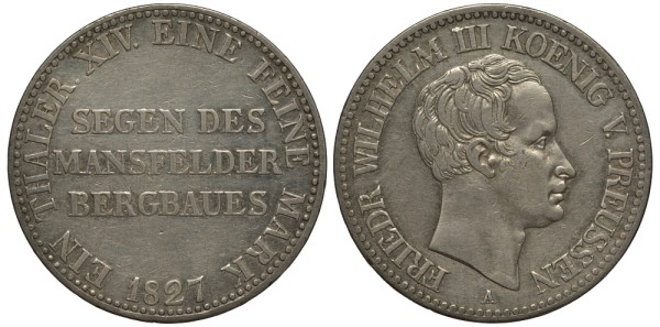 Пруссия 1 талер 1827 А, Фридрих Вильгельм III