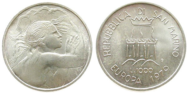 Сан Марино, 1000 лир 1979 (UNC, серебро)