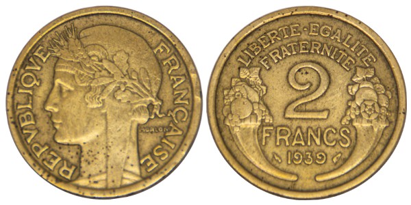 Франция, 2 франка 1939 год
