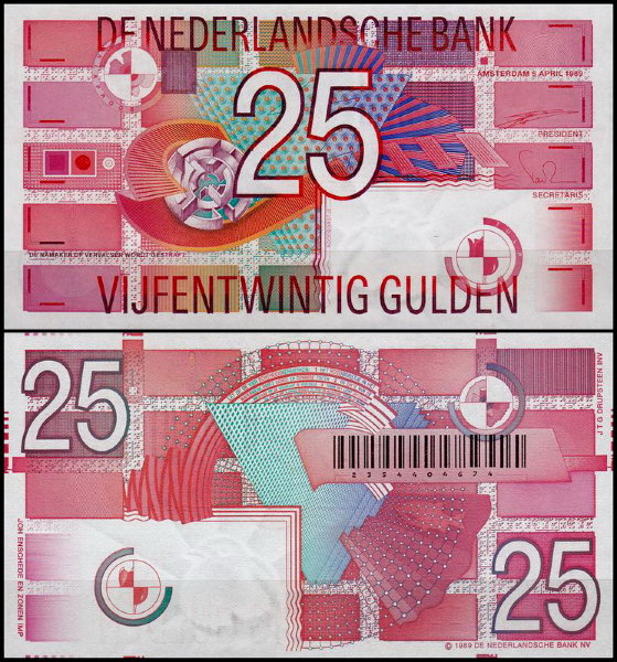 Нидерланды 25 гульденов 1999 (UNC Pick 100)