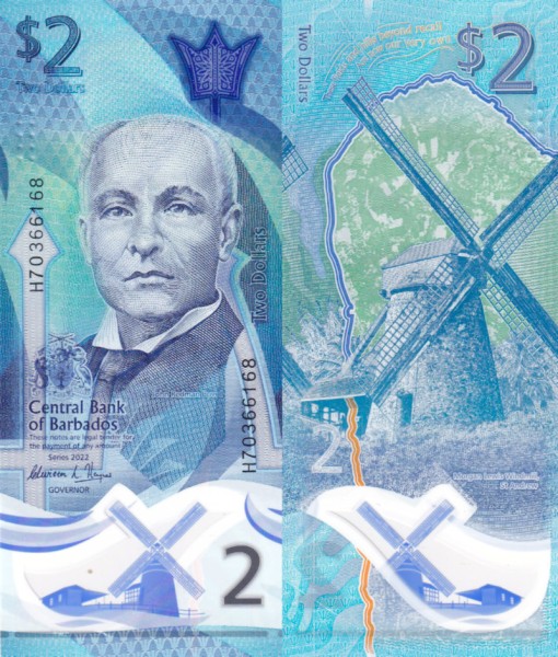 Барбадос 2 доллара 2022 (UNC Pick 80)