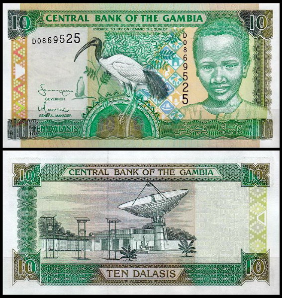 Гамбия 10 даласи 2001 (UNC Pick 21)