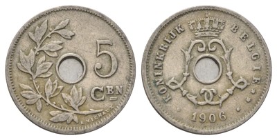 Бельгия, 5 сантимов 1906 год