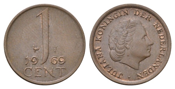 Нидерланды 1 цент 1969 год