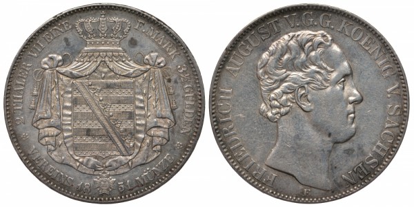 Саксония, 2 талера 1851 год