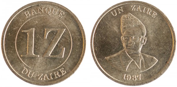Заир, 1 заир 1987 год, UNC