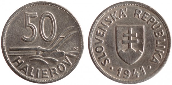 Словакия, 50 геллеров 1941 год, XF №2