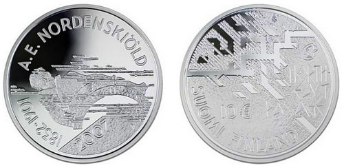 Финляндия, 10 евро 2007 год, Адольф Эрик Норденшельд, ПРУФ