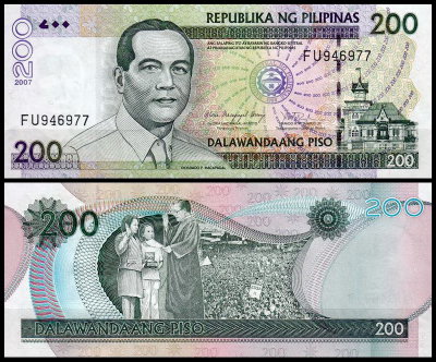 Филиппины 200 песо 2002-2010 (UNC Pick 195)