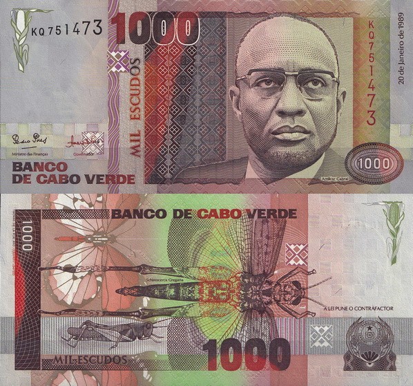 Кабо Верде 1000 эскудо 1989 (UNC Pick 60)
