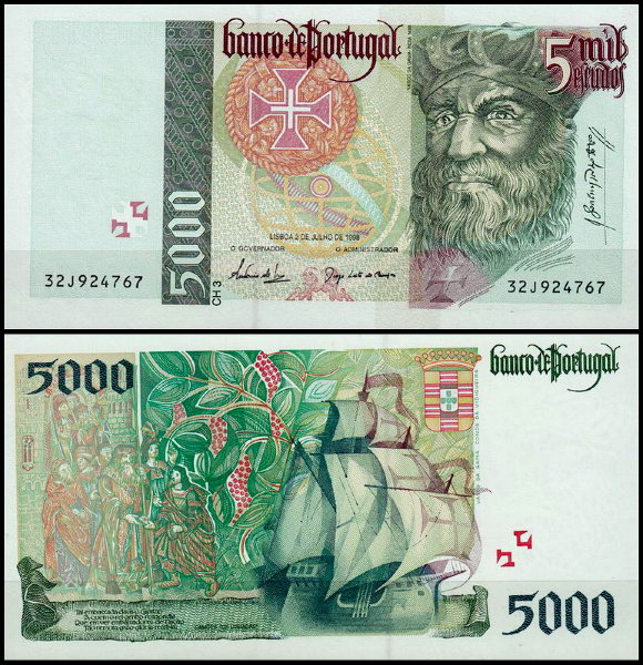 Португалия 5000 эскудо 1998 (UNC Pick 190e)