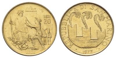 Сан Марино, 20 лира 1972 год