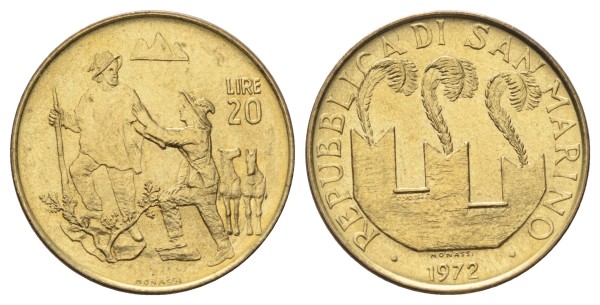 Сан Марино, 20 лира 1972 год