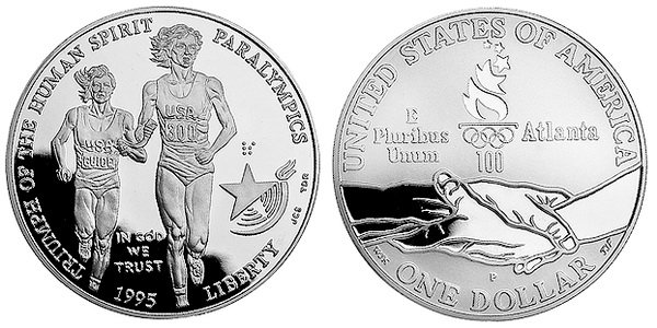 США, 1 доллар 1995 год, XXVI Олимпийские игры в Атланте, Триумф Хьюмана Спирита, ПРУФ