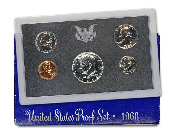 США, Годовой набор 1968 год, ПРУФ, серебро