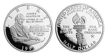 США, 50 центов 1993 год, Джеймс Мэдисон, ПРУФ