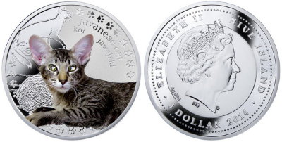 Ниуэ, 1 доллар 2014 год, Яванский кот, ПРУФ