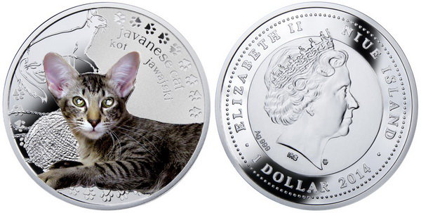 Ниуэ, 1 доллар 2014 год, Яванский кот, ПРУФ