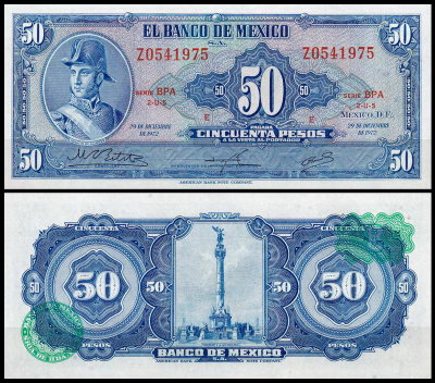 Мексика 50 песо 1948-1972 (UNC Pick 49)