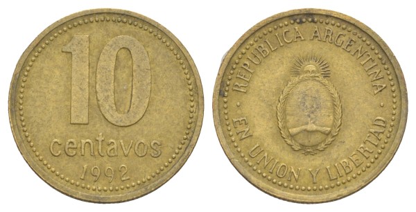 Аргентина, 10 сентаво 1992 год