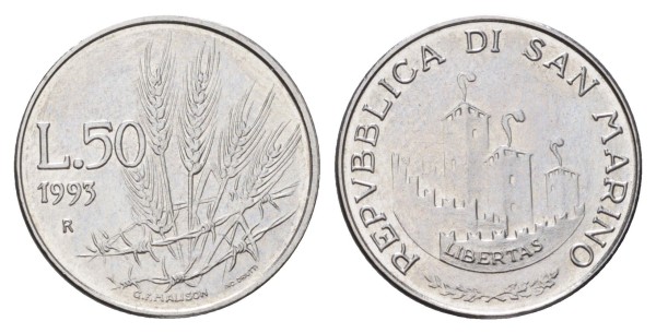 Сан Марино, 50 лир 1993 год