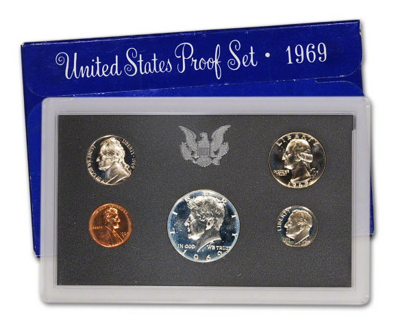 США, Годовой набор 1969 год, ПРУФ, серебро