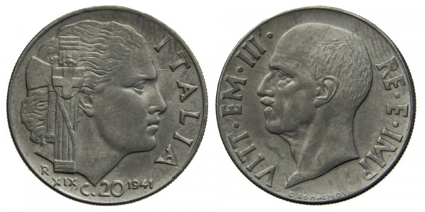 Италия, 20 чентезимо 1941 год