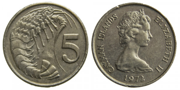 Каймановы острова, 5 цент 1972 год,